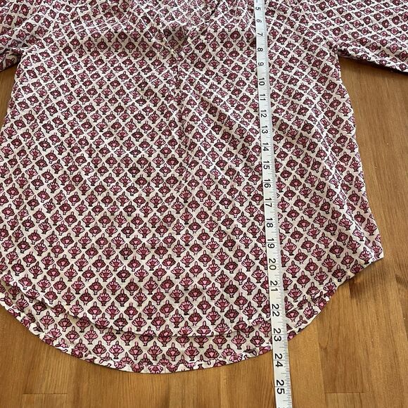 M.A.B.E Women's Blouse Size XS Cotton Viti Printed Top Whimsical Cottage Boho - Picture 15 of 15